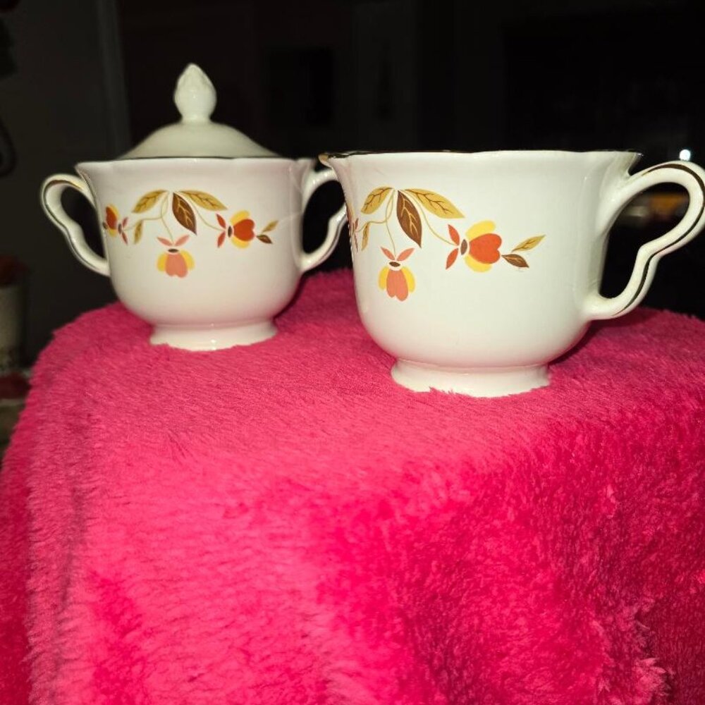 Vintage Jewel Tea Creamer and Sugar Bowls with Lid
